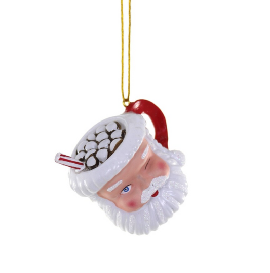 Winking Santa Mug Mini Ornament