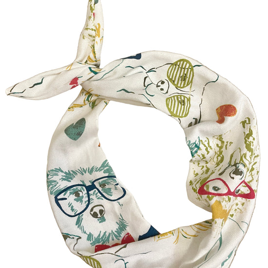 100% cotton fabric dogs with glasses headband with animal print Amanda Bright Designs headband for women