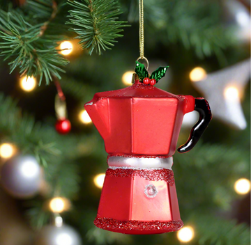 Espresso Maker Glass Ornament