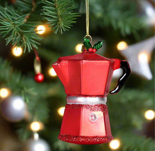 Espresso Maker Glass Ornament