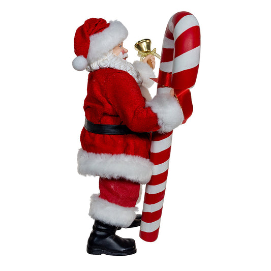 10.5" Fabriché™ Santa With Oversized Candy Cane