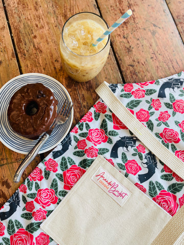 guns n roses floral apron Amanda Bright Designs Couture Apron Collection