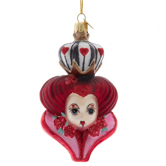 Noble Gems™ Glass Queen Of Hearts Head Ornament