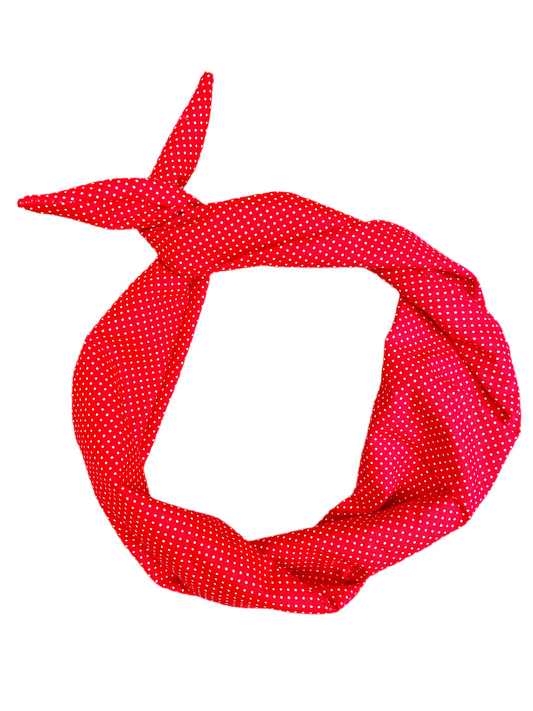 The Original Tie Headband red swissdot