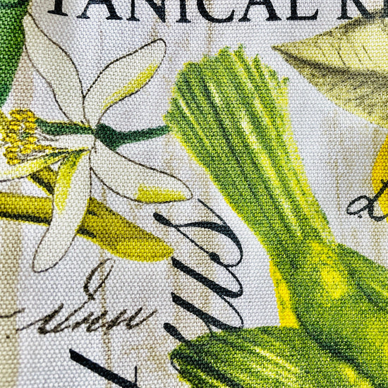Amanda Bright Designs Brittany Apron yellow and green botanical print fabric lemons flowers the botanical register apron fabric pattern