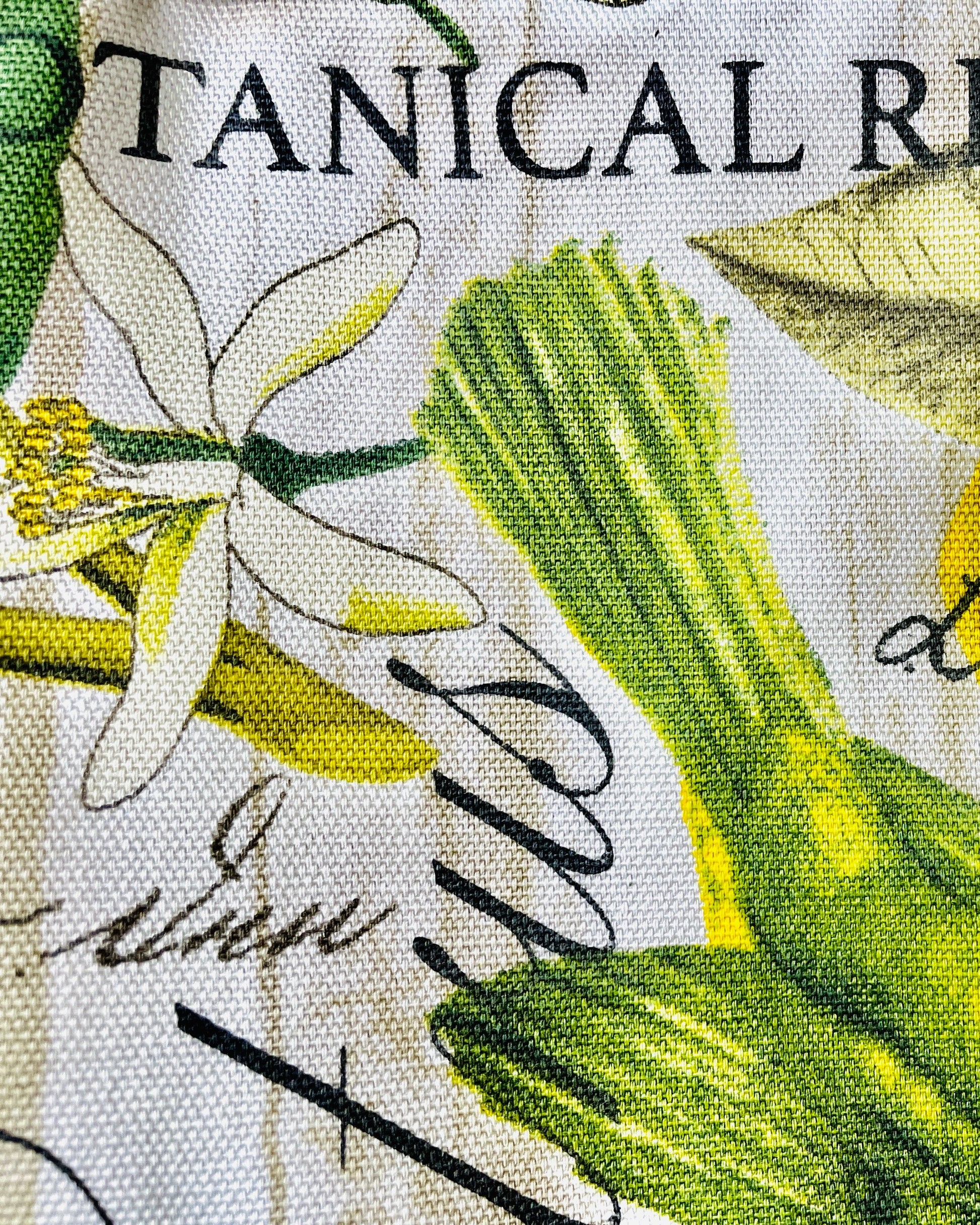 Amanda Bright Designs Brittany Apron yellow and green botanical print fabric lemons flowers the botanical register apron fabric pattern