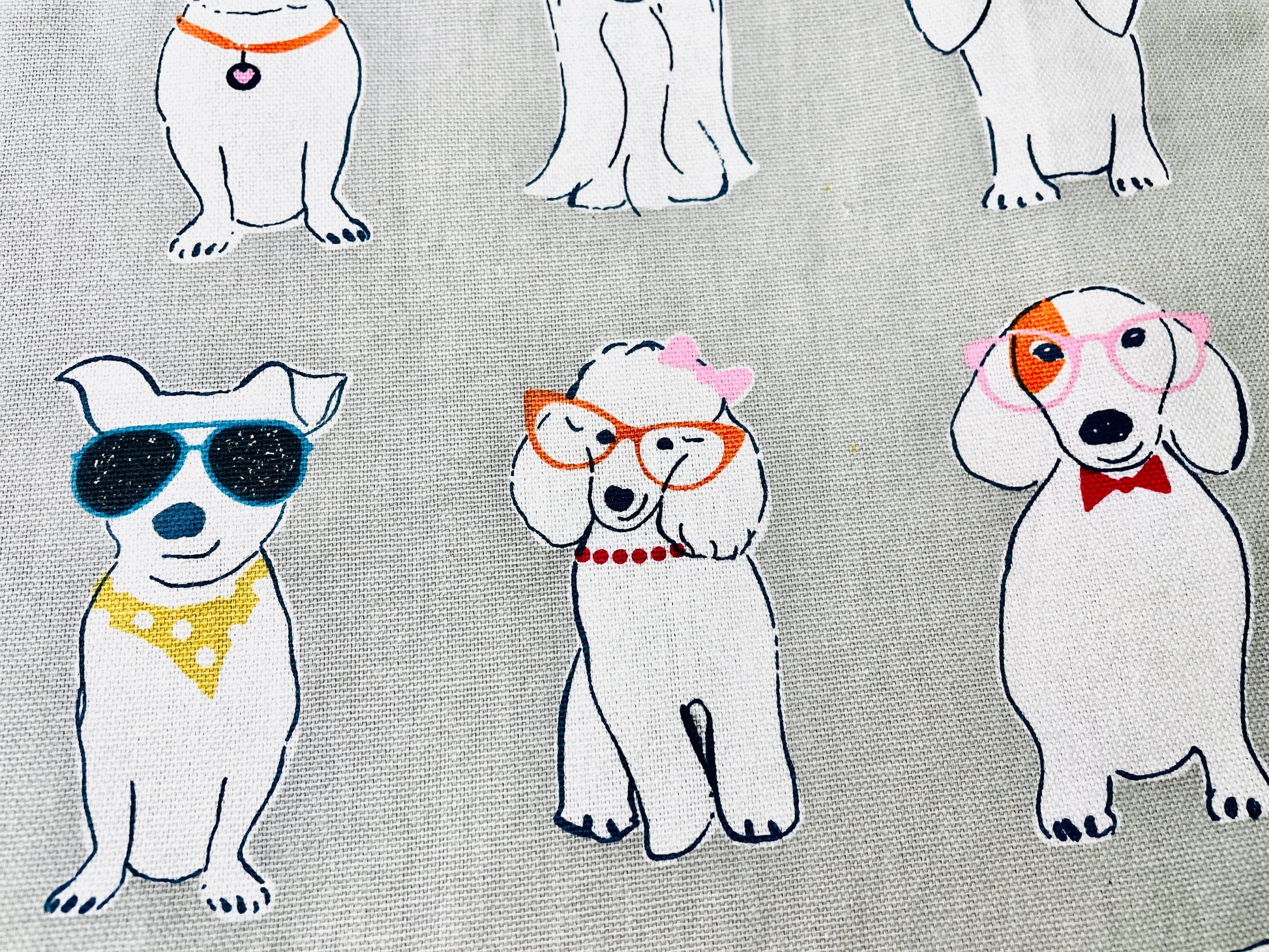 Coco Apron Little white dog fanatic dress up sunglasses hair bow neckties fabric