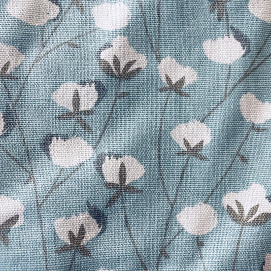 Two Medium Sized Ladies Texas cotton bowls sky blue women's apron pattern Ginny Cotton Gin fabric