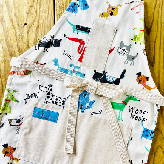 Two Medium Sized Ladies Big Dog Lovers Apron Gift Set Mommy and Me feeding walking agility training pet adoption