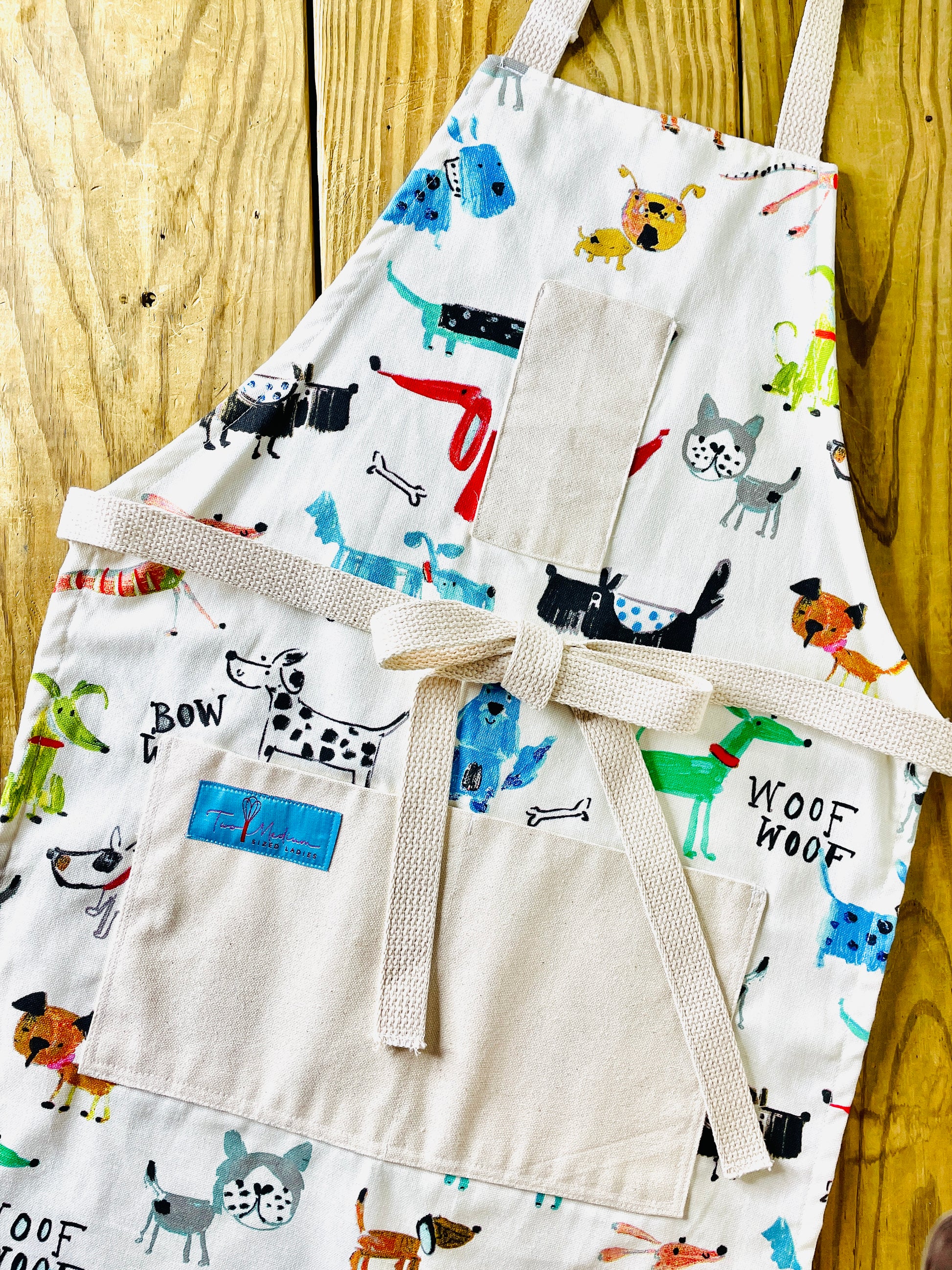 Two Medium Sized Ladies Big Dog Lovers Apron Gift Set Mommy and Me feeding walking agility training pet adoption