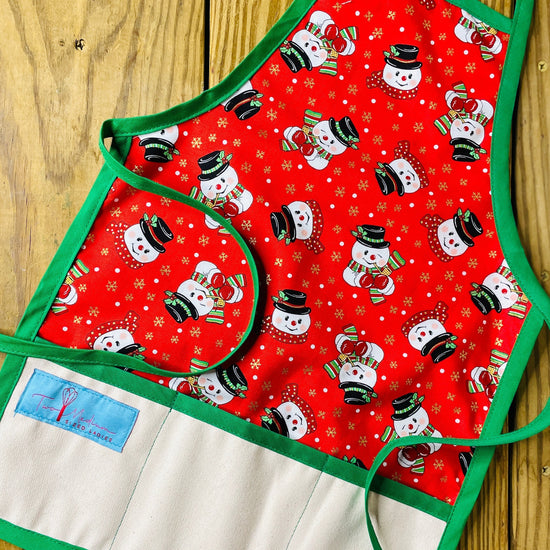 Amanda Bright Designs Children's Christmas Aprons Grinch Hello Kitty Nightmare Before Christmas Gingerbread Kitchen Baking Mommy and Me Peppermint Swirl Forest Fawn Rudolph